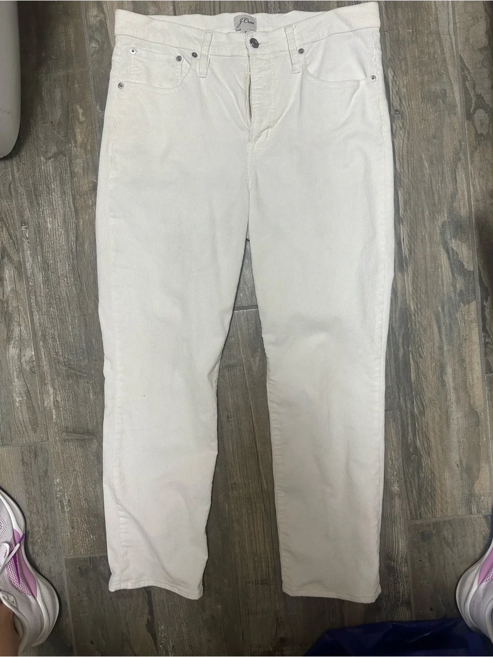 J. Crew Off-White vintage slim straight Corduroy Pants